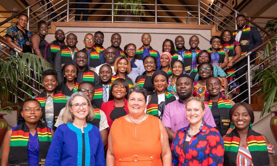 Ambassador Virginia Palmer with the 2023 Mandela Washington Fellows.